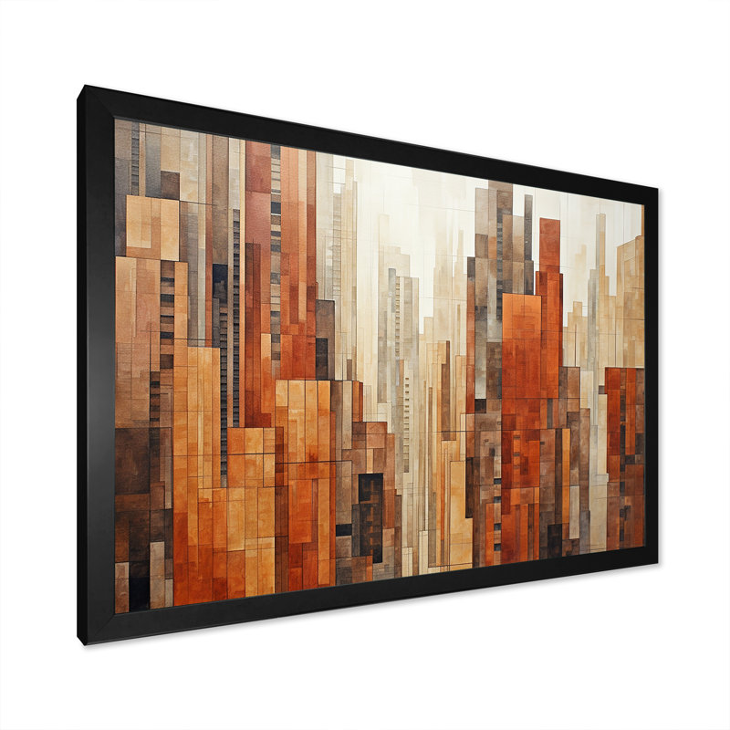 Caramel Colonnes Skycrapers Dream III - Skyscrapers, reproductions encadrées, Cadre simple noir, H 30 po x l 40 po x P 1,5 po