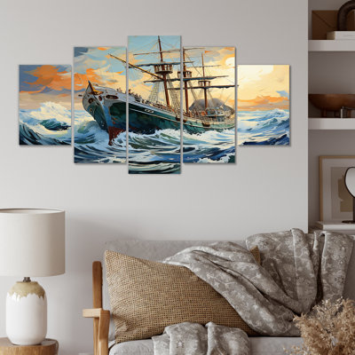 The Pirate Boat Odyssey S Voyage II - Classics Multipanel Wall Art Decor
