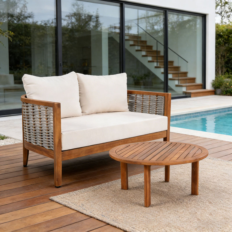 Pieces Acacia Wood Patio Furniture Set