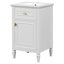 Meuble-lavabo de 20 po avec lavabo, pieds en bois massif, tablette réglable, tiroir inclinable, boutons en alliage de zinc-528864900