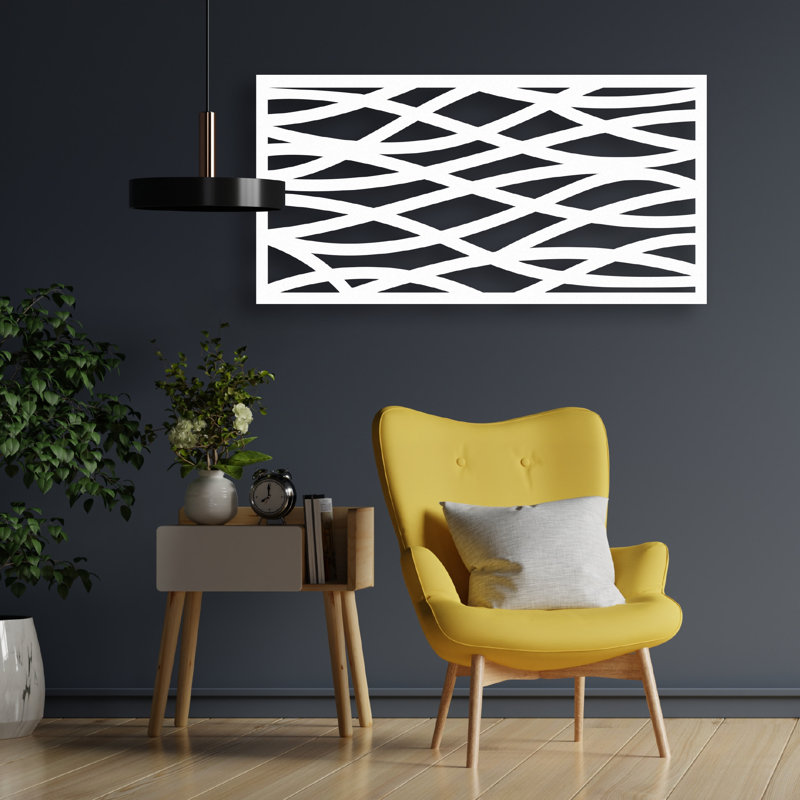 White Wave Decorative Privacy Lattice Panel 2ft x 4ft