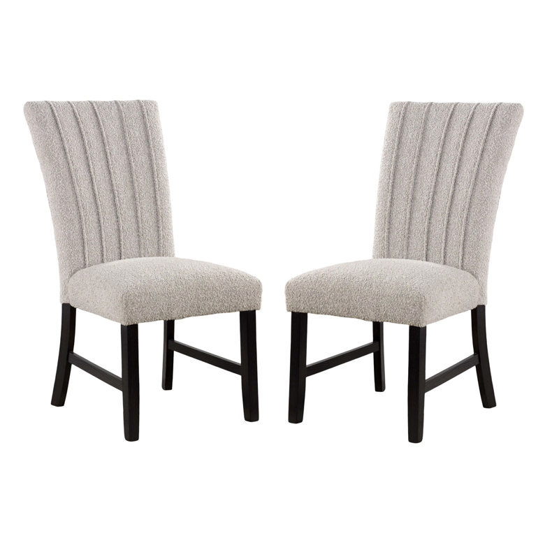 Classic Parson Chair Boucle Fabric 2Pc