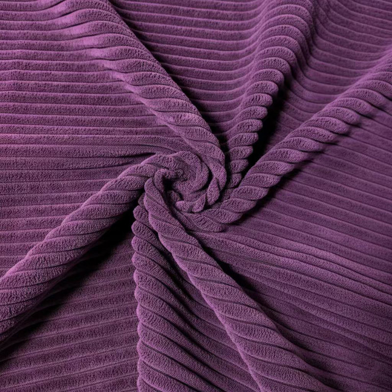 Repose-pieds rembourré en velours côtelé, Mauve