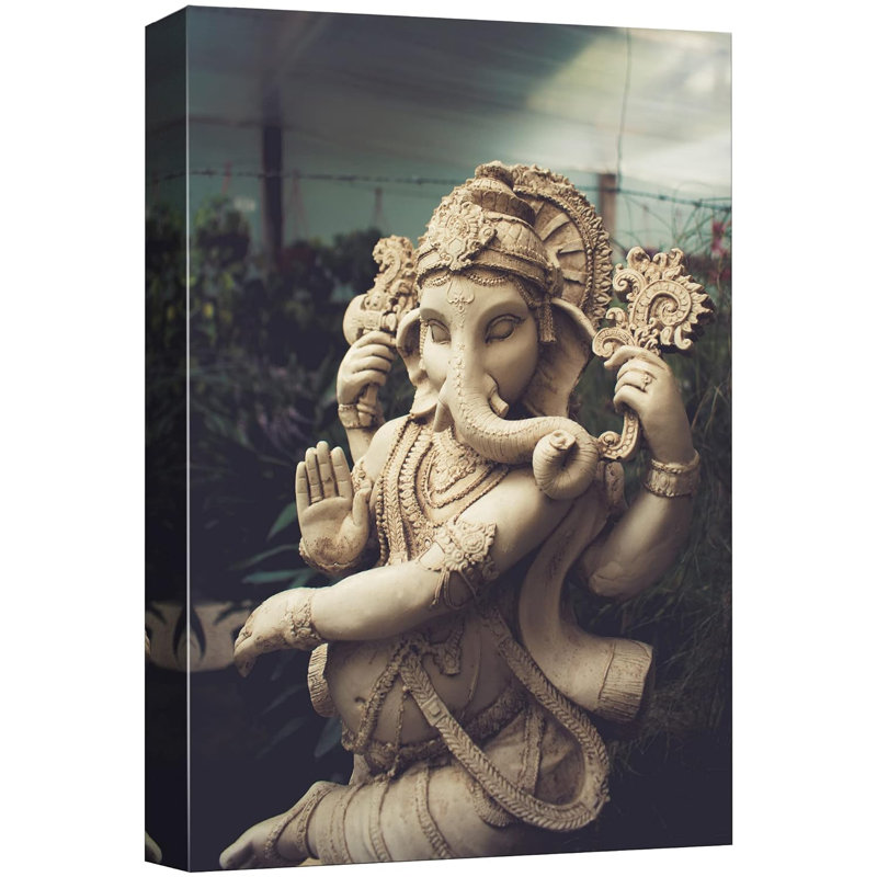«Ganesha Elephant God of Wisdom», reproduction sur toile tendue, H 24 po x l 16 po x P 1,5 po