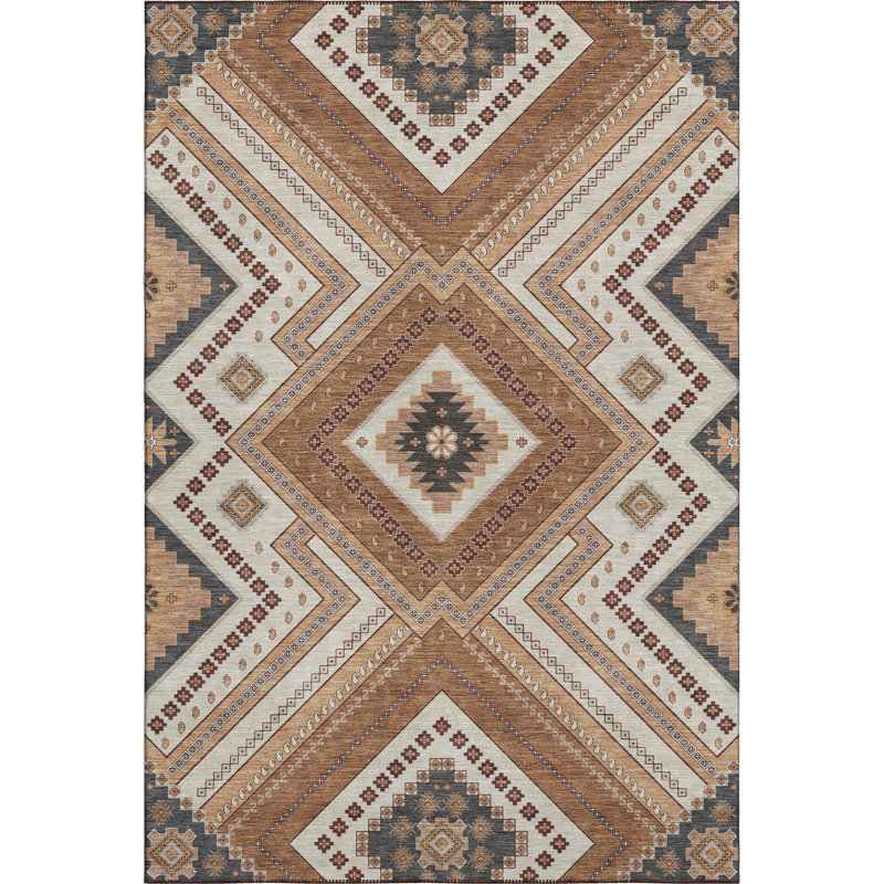 Premium Machine Washable Guada AMF1010 Tribal Rug, Rectangle 2'6" x 3'10"