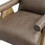 Petit fauteuil de salon et de chambre à coucher avec accoudoirs de luxe compact et moderne en similicuir brun chaud