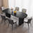 Pearlena 70.87" Modern Rectangle Black Dining Table Set with 6 Chairs for Kitchen, Bar, Living Room-1090927093-1090927099