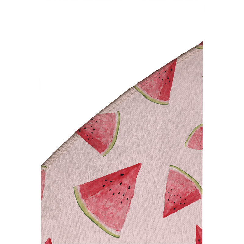 Summer Melon Outdoor Rug, Round 5'
