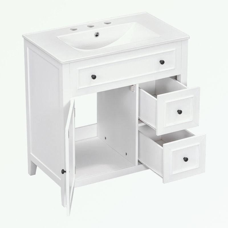 Armoire de salle de bain Hindrike, Blanc