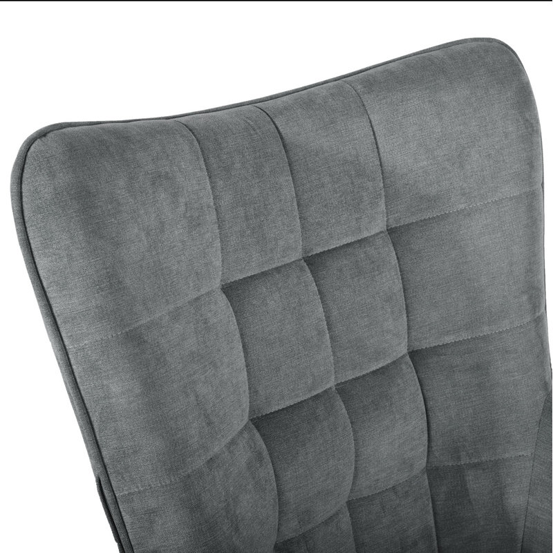 Drucker 68cm Wide Tufted Wingback Chair, Grey Fabric