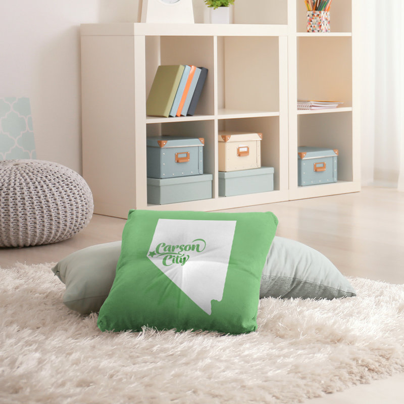 Coussin de sol touffeté nevada, 26 po x 26 po, Vert, Ville de Carson City