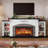 80"W Electric Fireplace Tv Stand With Mantel , Media Storage For Living Room-1506158069-1509805915