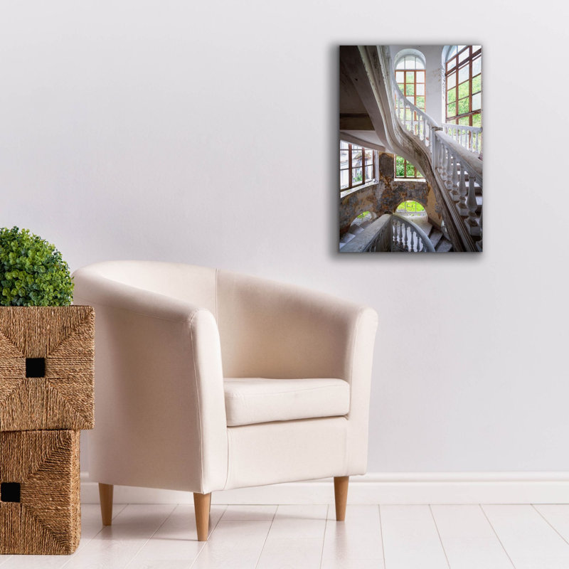 Canora Gray «Curved Stairs» par Roman Robroek, art mural sur toile, H 26 po x l 18 po x P 0,75 po