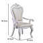 Ensemble de 2 chaises de salle à manger Zenie, cabriole sculpté, similicuir, bois-101759074