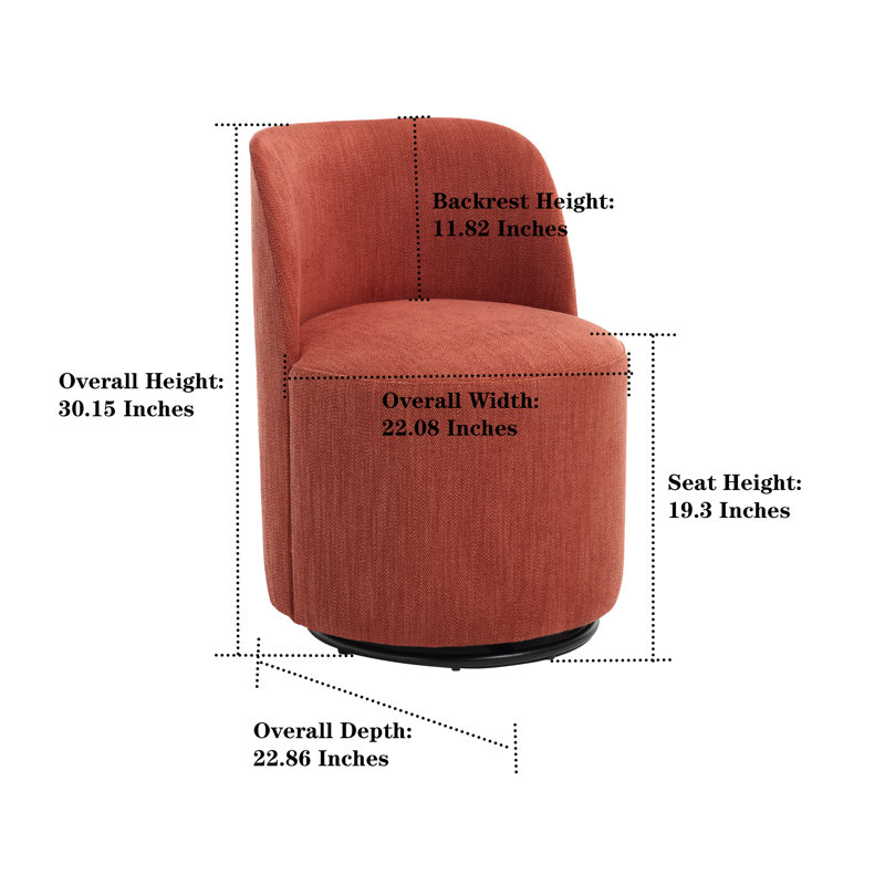 Fauteuil d'appoint pivotant Linen, Orange