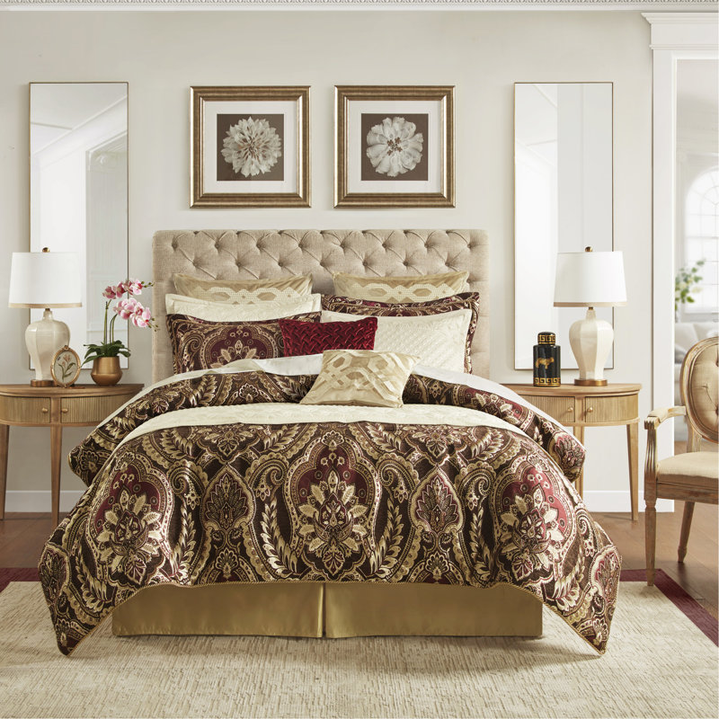 4 Piece Comforter Set Burgundy
