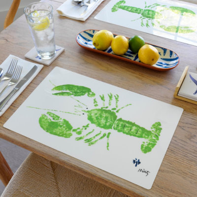 Ensemble de 8 napperons Green Lobster