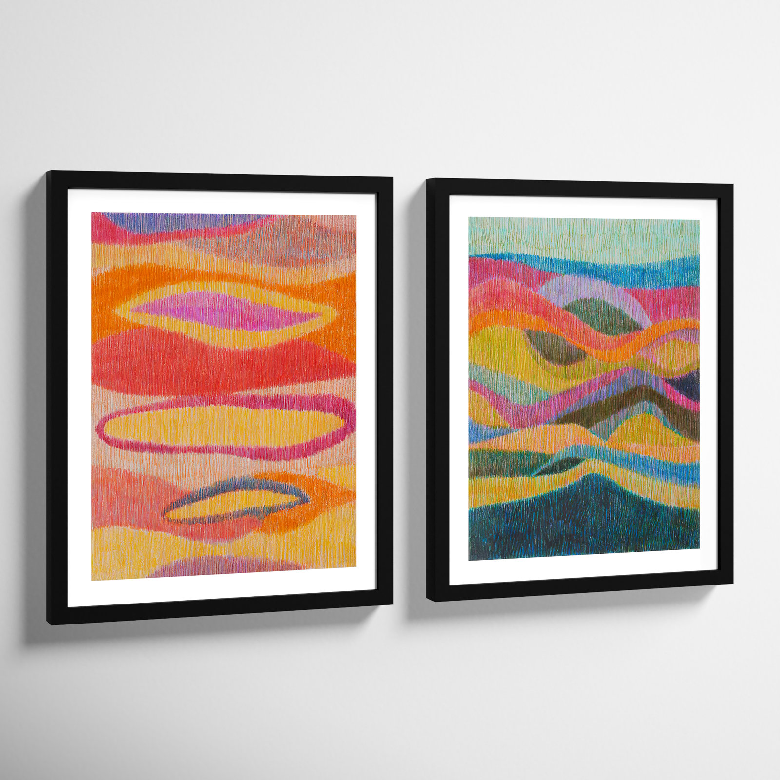 Merengue and Tango 2-Piece Painting Set, Black Framed, 20" H x 16" W x 1.25" D