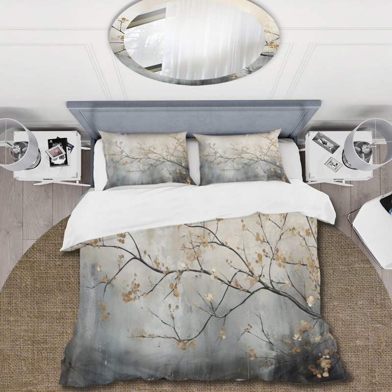 Ensemble de housse de couette Tree Ethereal Revery I Bedding, Housse de couette pour grand lit et 2 taies décor