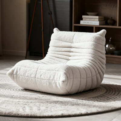 Fauteuil à billes sans accoudoirs, méridienne, sans assemblage requis - blanc