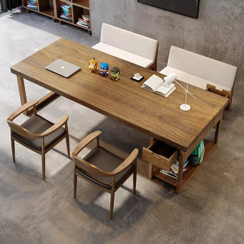Picture color Rectangular Solid Wood with 1 drawers Executive Desk, 29.53" H x 62.99" W x 31.5" D