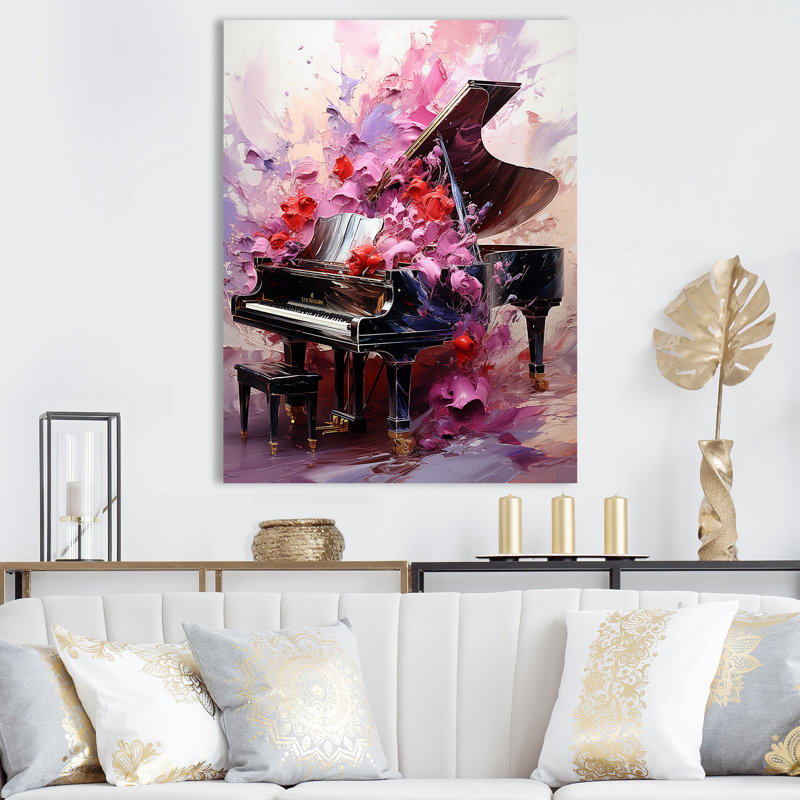 Art floral classique piano classique, H 32 po x l 16 po x P 1 po, Toile tendue