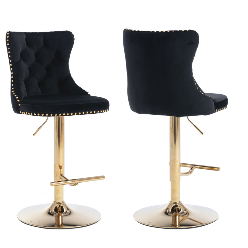 Tabouret à hauteur réglable Javarius, Noir