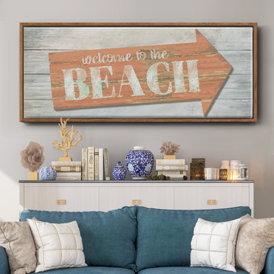 Welcome to the Beach- Framed Canvas