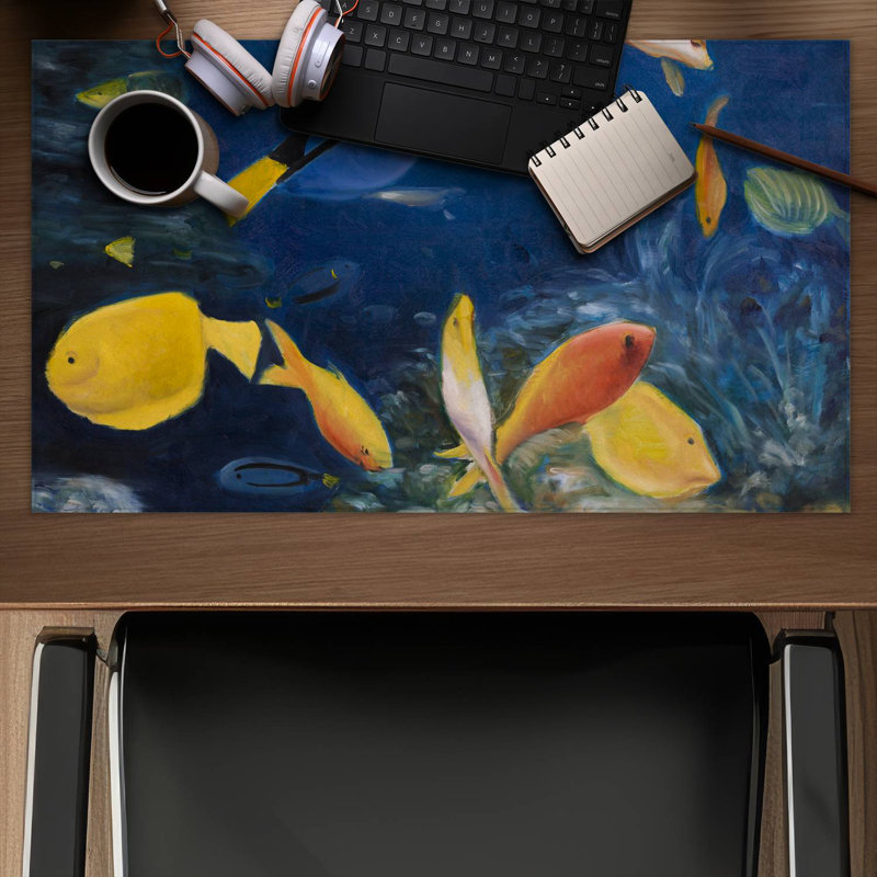Colorful fish under the sea - 14.00"x24.25" Desk mat
