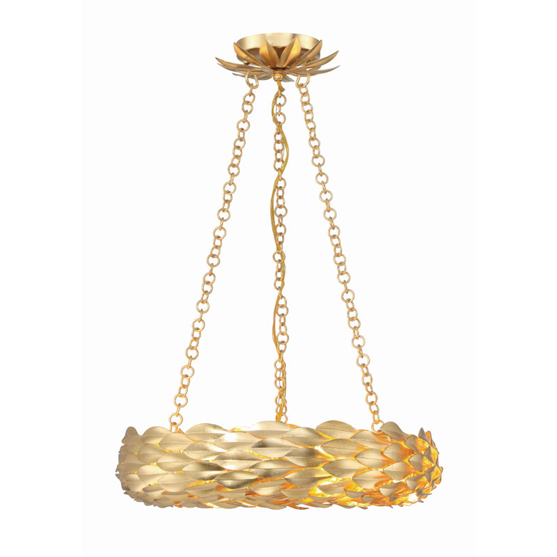 Lustre 6 lumières Annabella Conde, Or antique