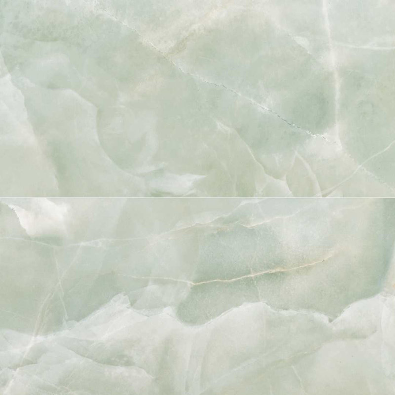 Geo Lush 24" x 48" Marble Look Polished Porcelain Tile, Jade