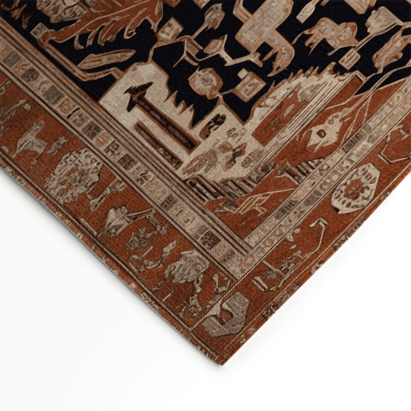 Tapis turc intérieur et extérieur brun, Rectangle 5 pi x 7 pi