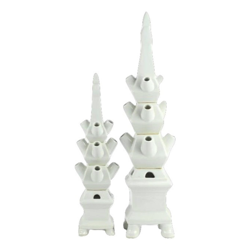 Solid White Tulipiere Large, 14" H x 4" W x 4" D