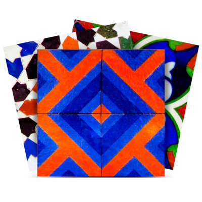 4" x 4" Floral Vinyl Peel and Stick Mosaic Tile