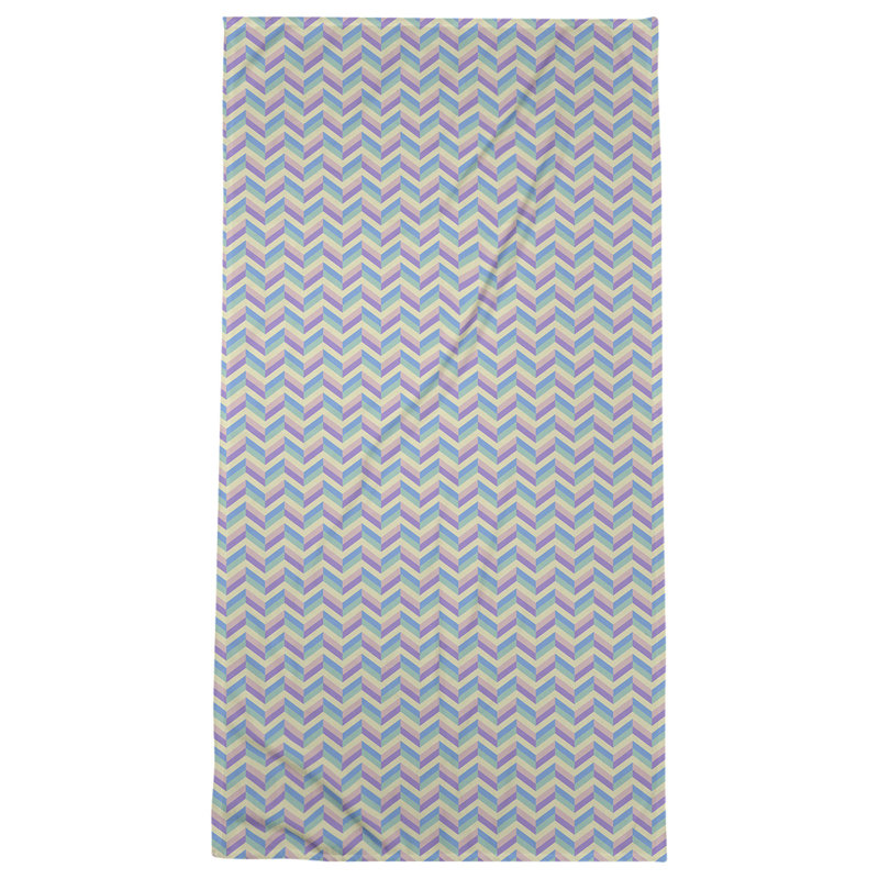 Serviette de plage à chevrons, Jaune