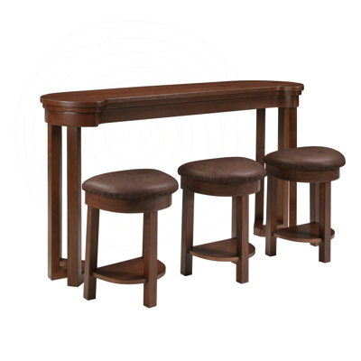 Ensemble de table de bar 4 pièces avec 3 tabourets rembourrés en PU