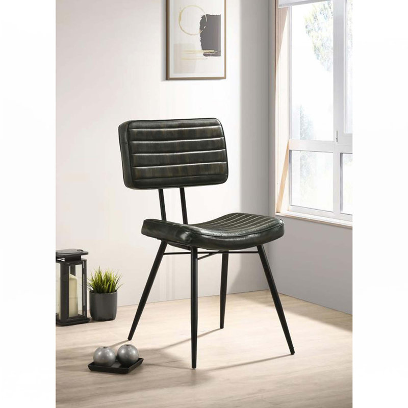 Ensemble de 2 chaises d'appoint rembourrées en cuir, Espresso