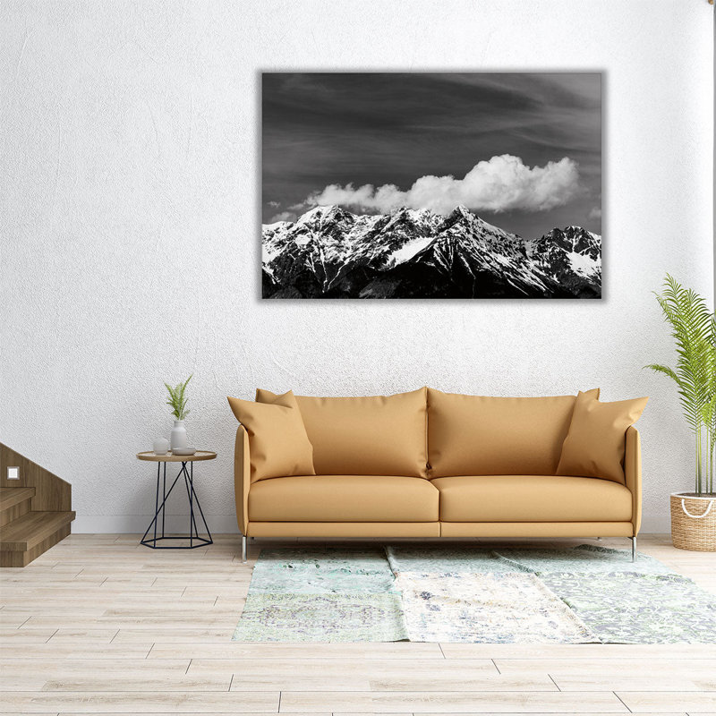 «The Dolomites III Black and White», reproduction d'art sur toile, H 32 po x l 48 po
