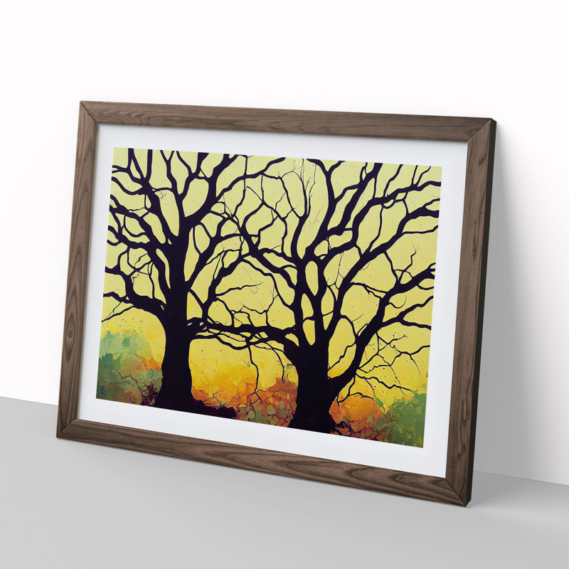Beauteous Trees - Single Picture Frame Print, 25cm H x 34cm W x 2cm D, Brown Framed