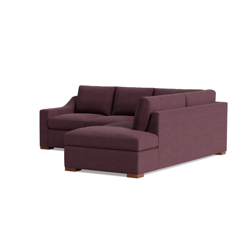 Lucca Sectional, Performance Weave - Aubergine, Right Hand Facing