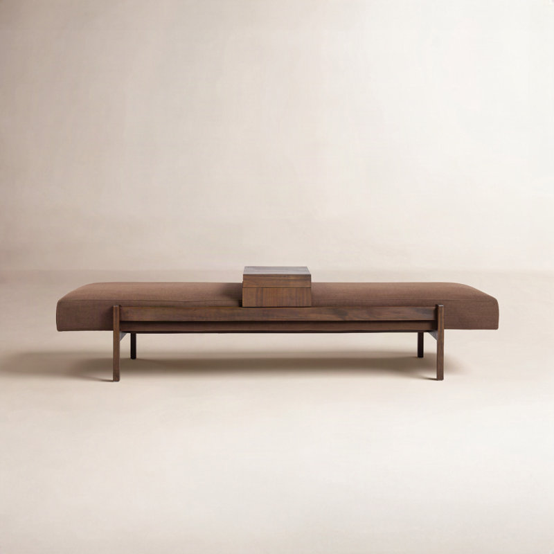 Banc en bois massif Romina, Champignon Crypton Nomad, Vintage Sienna