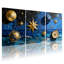 Ensemble de 3 impressions sur toile Cosmic Stars Moon Compass Globe Ocean Night Sky-427235412