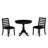 Dining Set Includes a Round Kitchen Table, Stackable Dining Chairs, Wire Brushed Black-1058285620