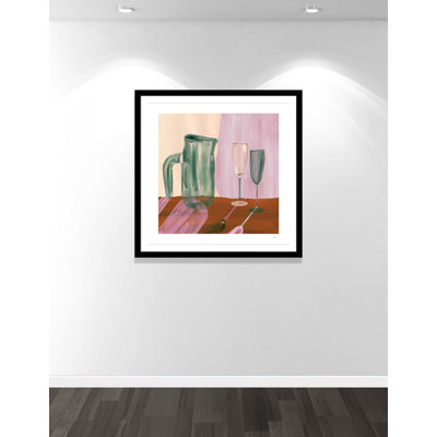 «Jug and Champagne Flutes Print» par Violets Print House