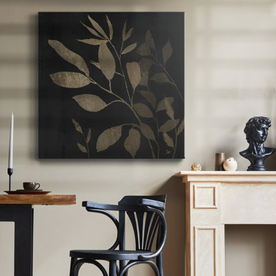 Noir and Natural Leaves II-Premium Gallery Wrapped Canvas - Ready to Hang