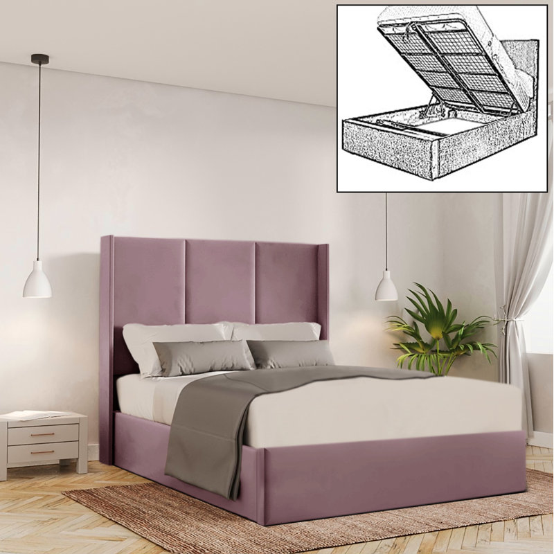 Bettzel Upholstered Ottoman Storage Bed, Single (3'), Lilac