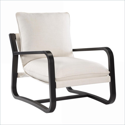 Fauteuil d'appoint rembourré en tissu Blair Oatmeal