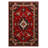 Guria Red/Brown/Black Oriental Vintage Look Machine Printed Cotton Chenille Area Rug-1365295569