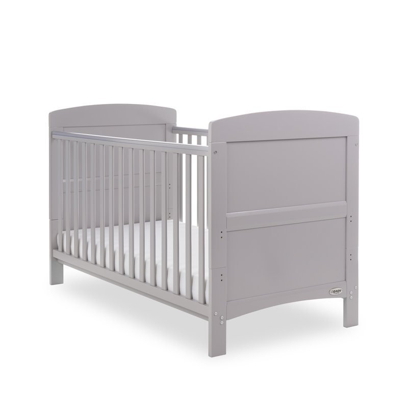 Grace Cot Bed with Fibre Mattress, Warm Grey