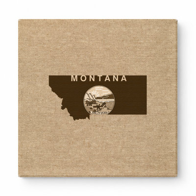 Montana State Map — Square Canvas Wall Art